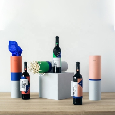 Коробка представления бутылки вина CMYK, коробки вина картона цилиндра